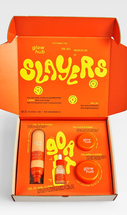 Glow Hub skincare package creative